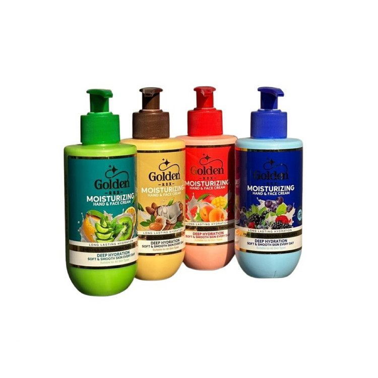 کرم آبرسان پمپی دست و صورت برند گلدن رکس رایحه تمشک